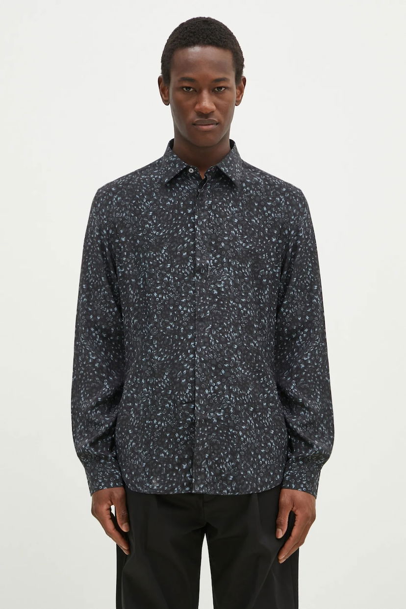 Paita Paul Smith Paul Smith Slim Fit Shirt with Classic Collar Musta | M1R.656U.P02579