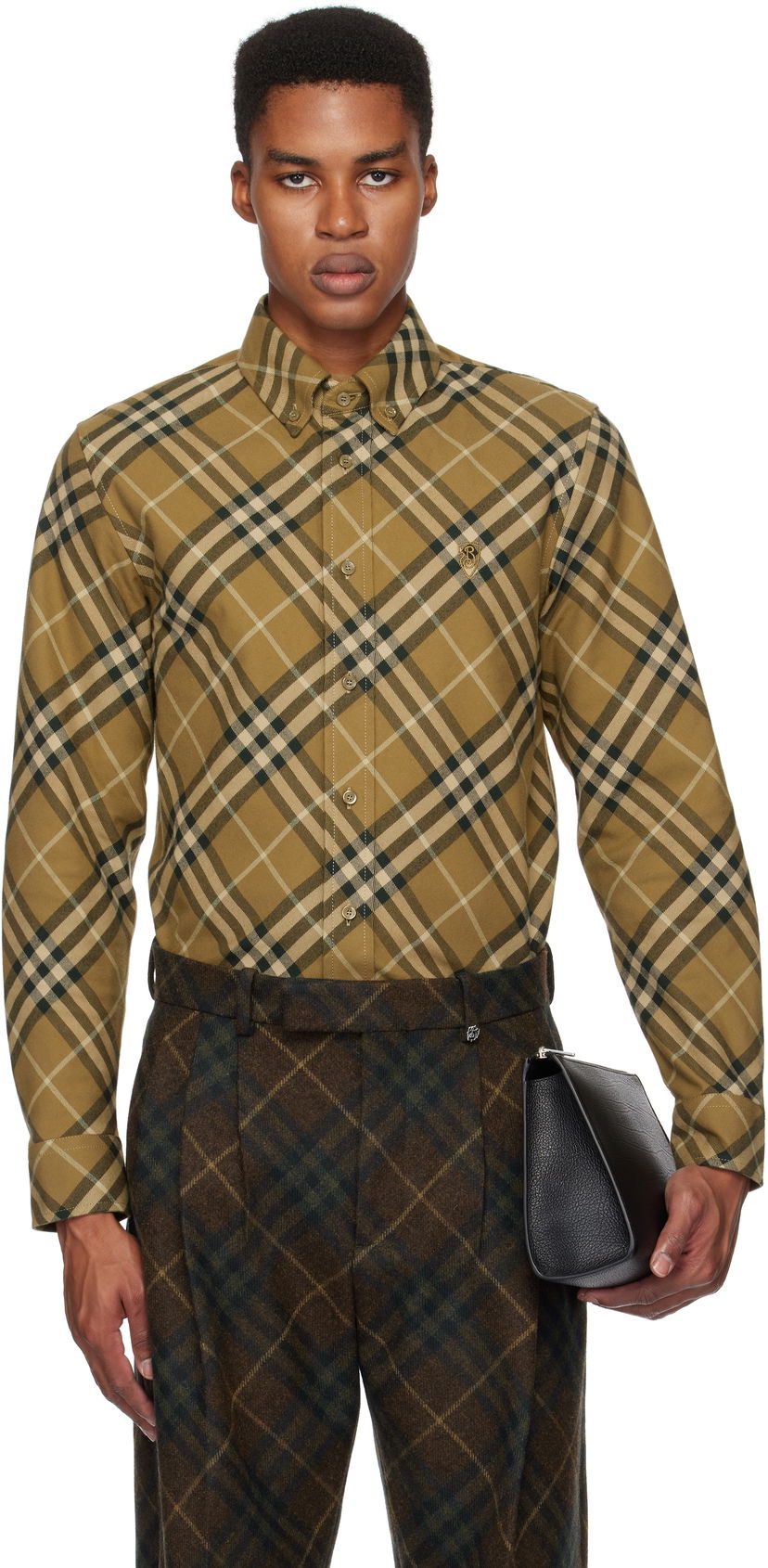 Paita Burberry Check Cotton Shirt Vihreä | 8098838