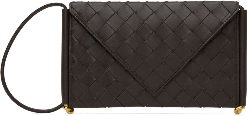 Olkalaukku Bottega Veneta Woven Leather Phone Crossbody Bag Ruskea | 805975 V4R42