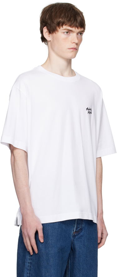T-paita MAISON KITSUNÉ Maison Kitsuné Handwriting Oversized T-Shirt Valkoinen | PM00110KJ0119, 1