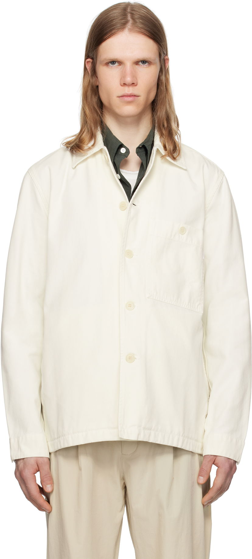 Paita NORSE PROJECTS Norse Standard Twill Overshirt Valkoinen | N50-0260