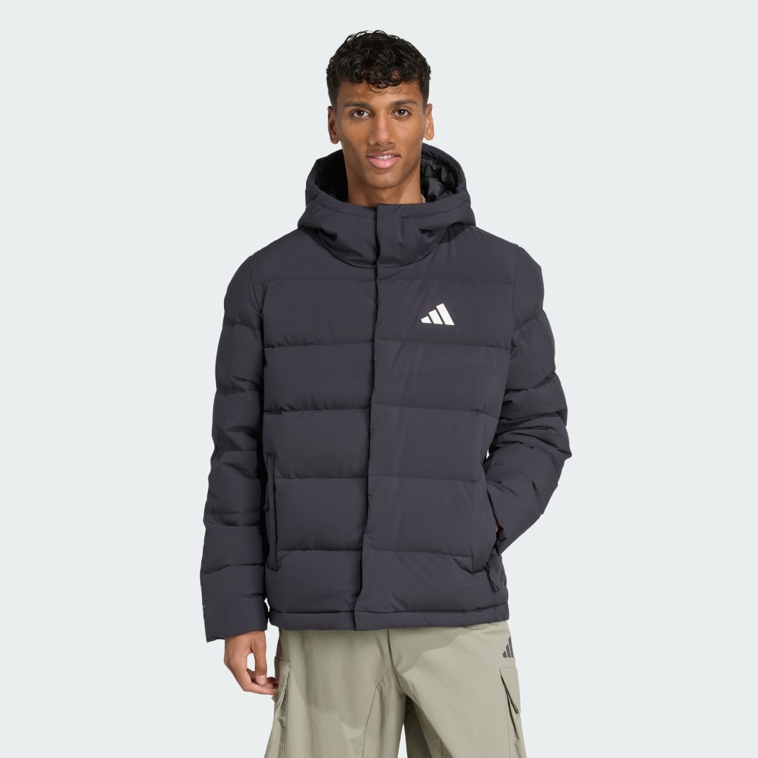 Puffer takki adidas Performance Helionic CLIMAWARM Hooded Down Puffer Jacket Musta | JN2099, 0