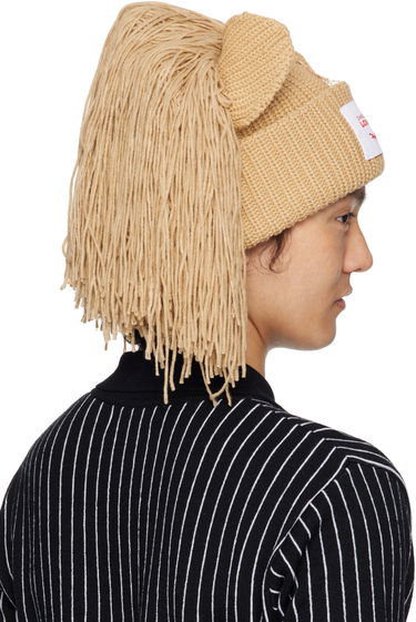 Pipo Charles Jeffrey Loverboy Charles Jeffrey LOVERBOY Supersized Lion Knit Beanie Beige | 54131101, 2