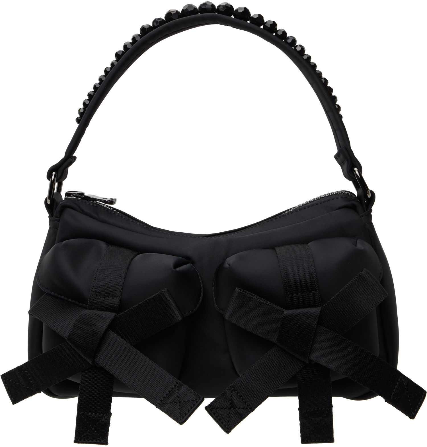 Käsilaukku Simone Rocha Simone Rocha Beaded Utility Bow Pochette Bag Musta | BAG176B 0761, 0