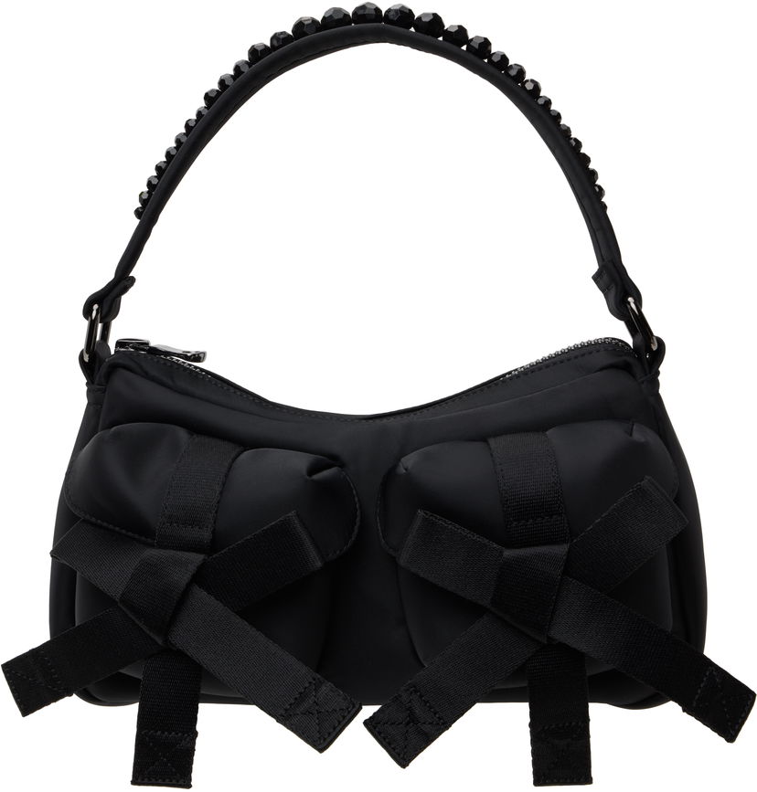 Käsilaukku Simone Rocha Simone Rocha Beaded Utility Bow Pochette Bag Musta | BAG176B 0761