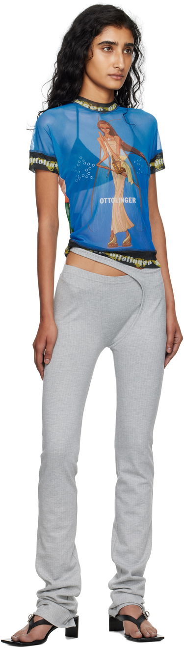 T-paita Ottolinger Ottolinger Oversized Mesh Graphic T-Shirt Sininen | 101-100501-02, 3