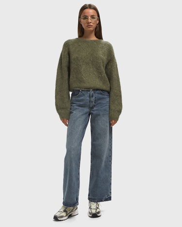 Villapaita American Vintage Niby Fuzzy Knit Pullover Vihreä | NIB18AH25-KAKI, 1