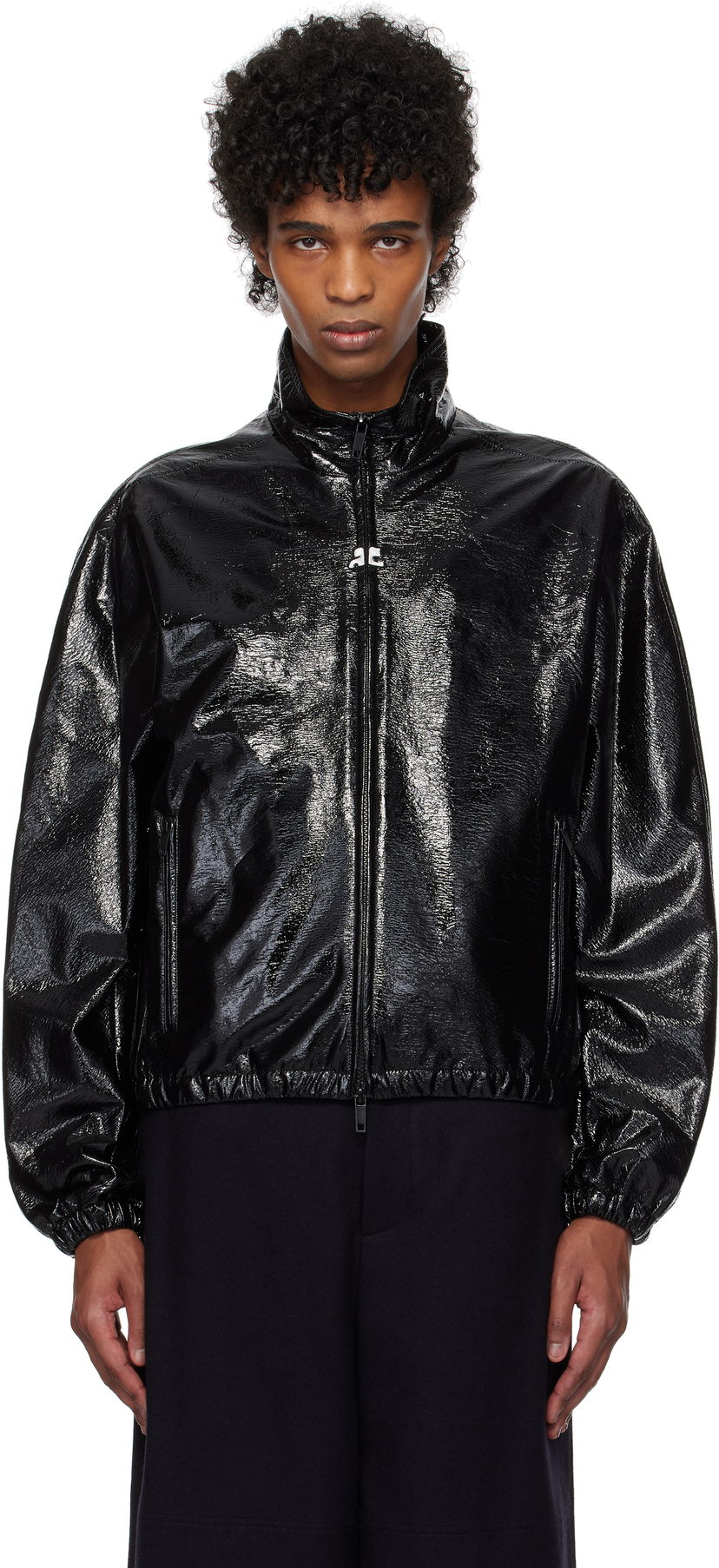 Takki Courrèges Courrèges Vinyl Tracksuit Bomber Jacket Musta | 125CBL270VY0016