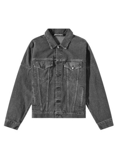 Takki Palm Angels Logo Oversized Denim Jacket Harmaa | PMYE006C99DEN0011001