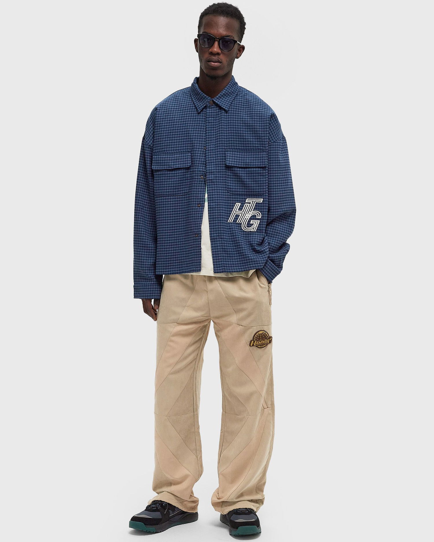 Paita Honor The Gift Houndstooth Overshirt Sininen | HTG240460-NAVY, 1