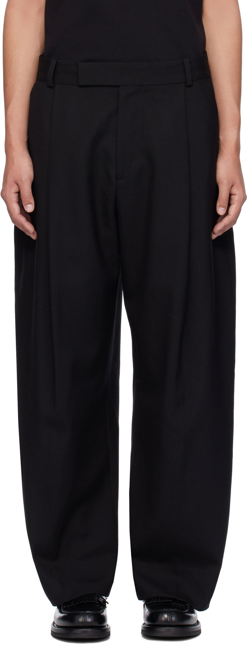 Housut Studio Nicholson Studio Nicholson Pull Wool Trousers Musta | PULL SNM - 1278
