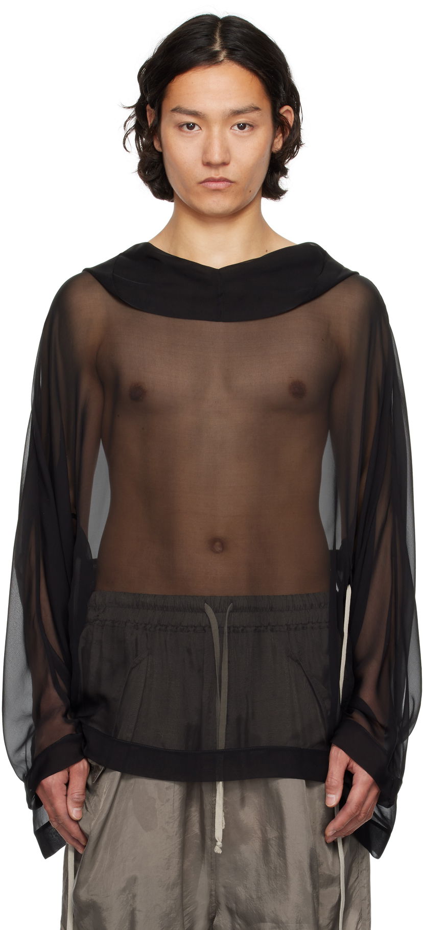 Villapaita Rick Owens Rick Owens Hollywood Hooded Tunic Musta | RR01E5702 S