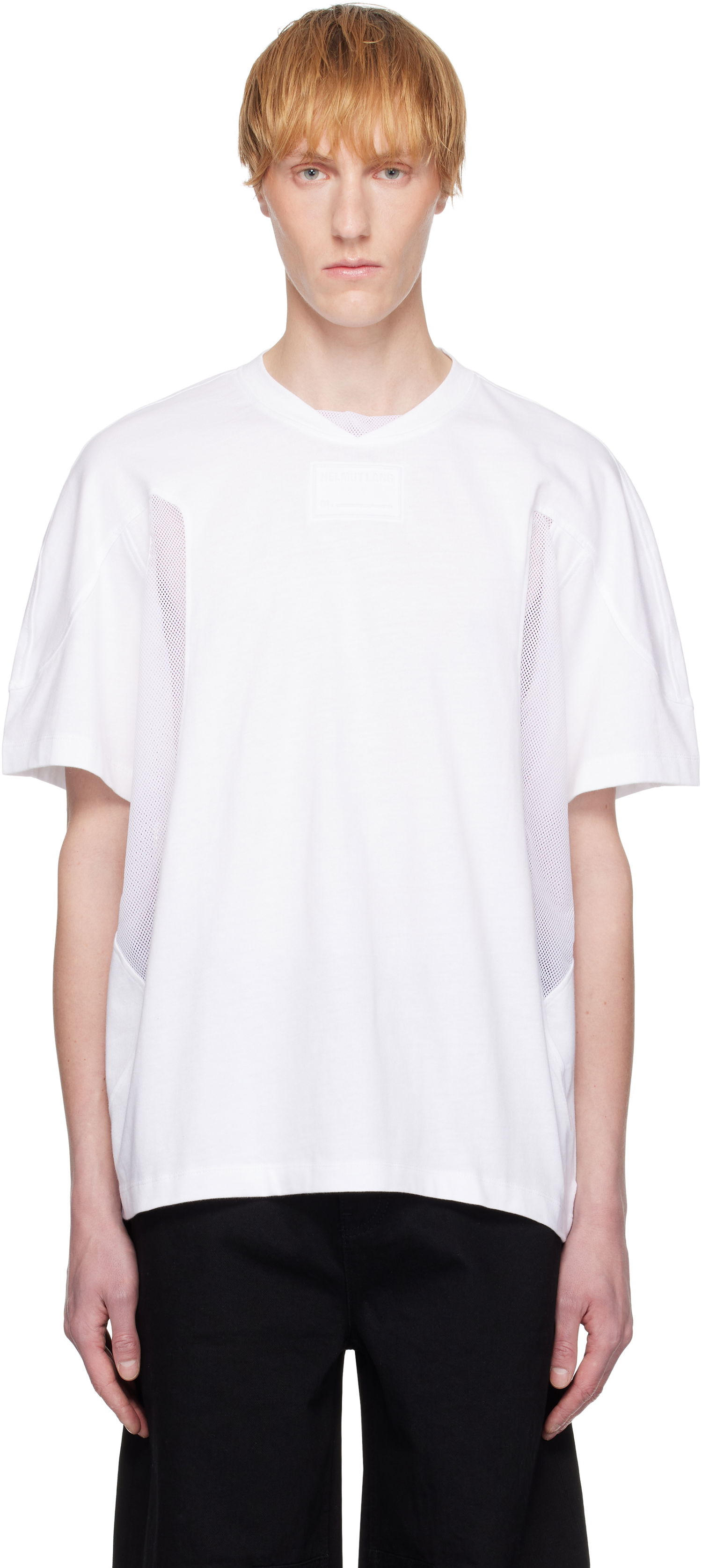 T-paita Helmut Lang Helmut Lang Sport Mesh Panel T-Shirt Valkoinen | P02HM512, 0