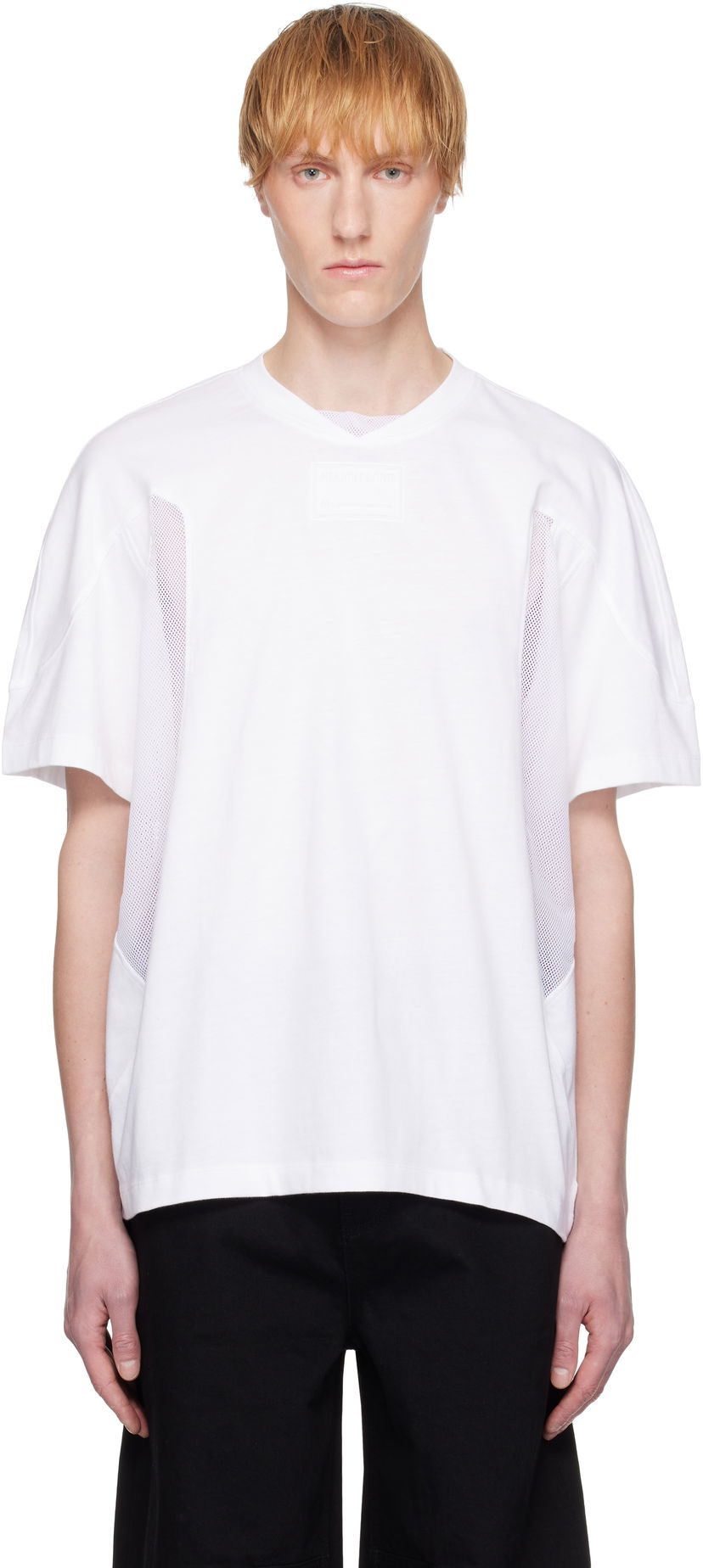 T-paita Helmut Lang Helmut Lang Sport Mesh Panel T-Shirt Valkoinen | P02HM512
