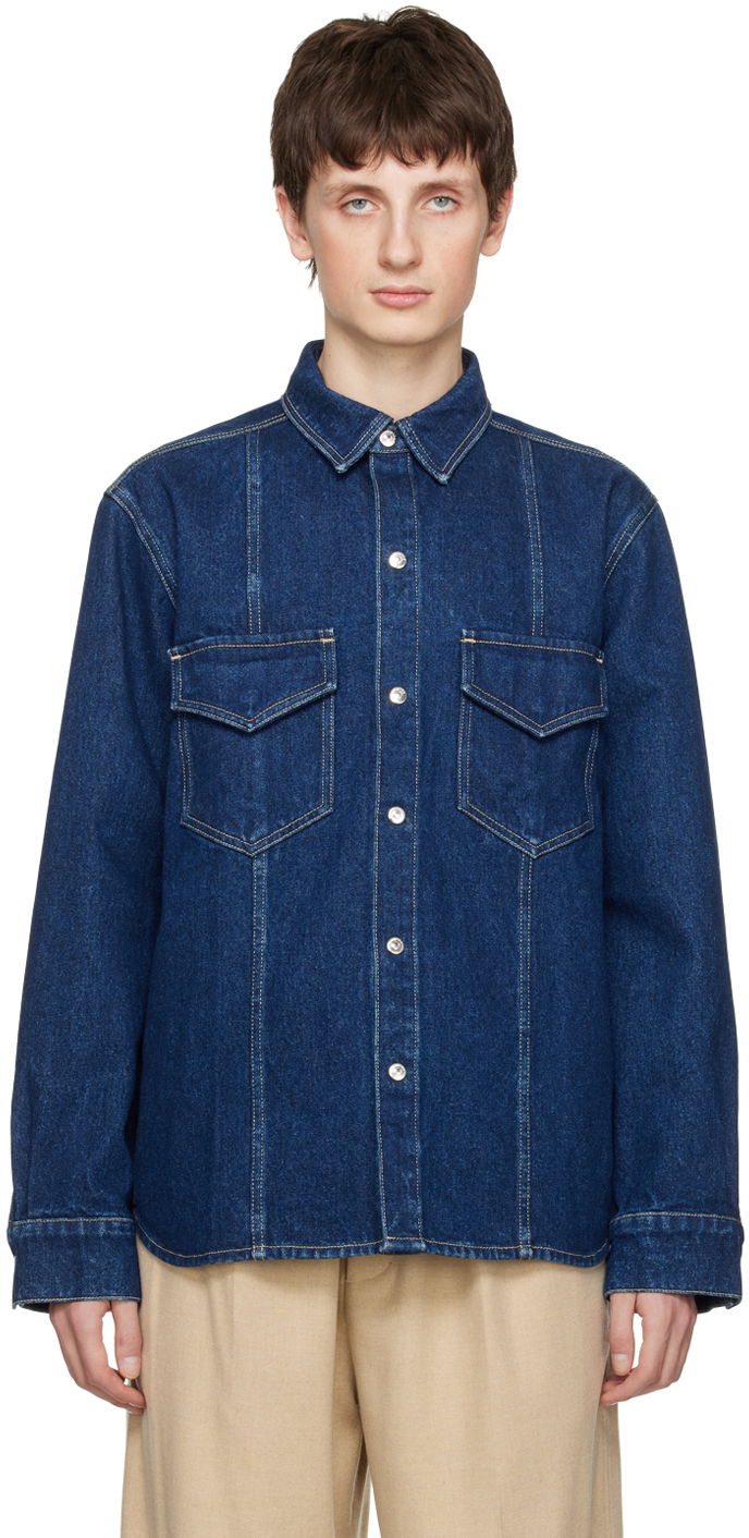 Paita Nanushka Denim Shirt Sininen | NM22FWTP01657