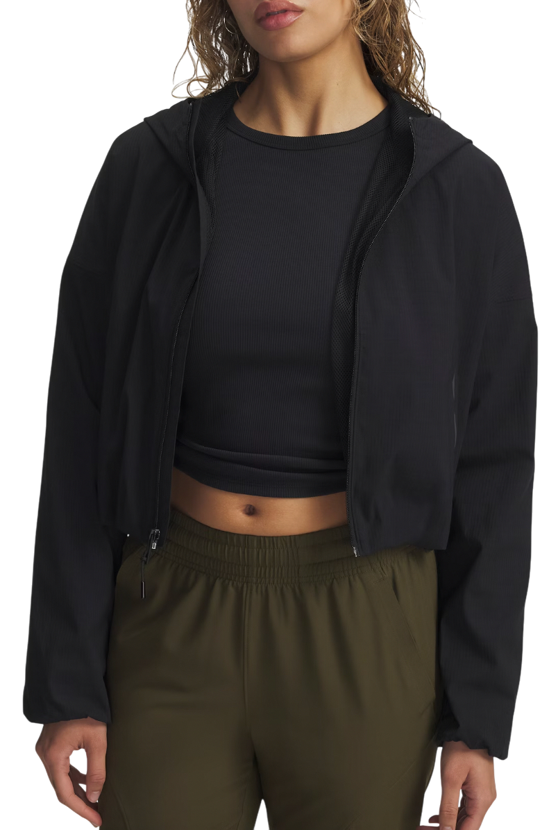 Tuulitakki Under Armour Unstoppable Woven Ripstop Hooded Cropped Full-Zip Jacket Musta | 6005967-003