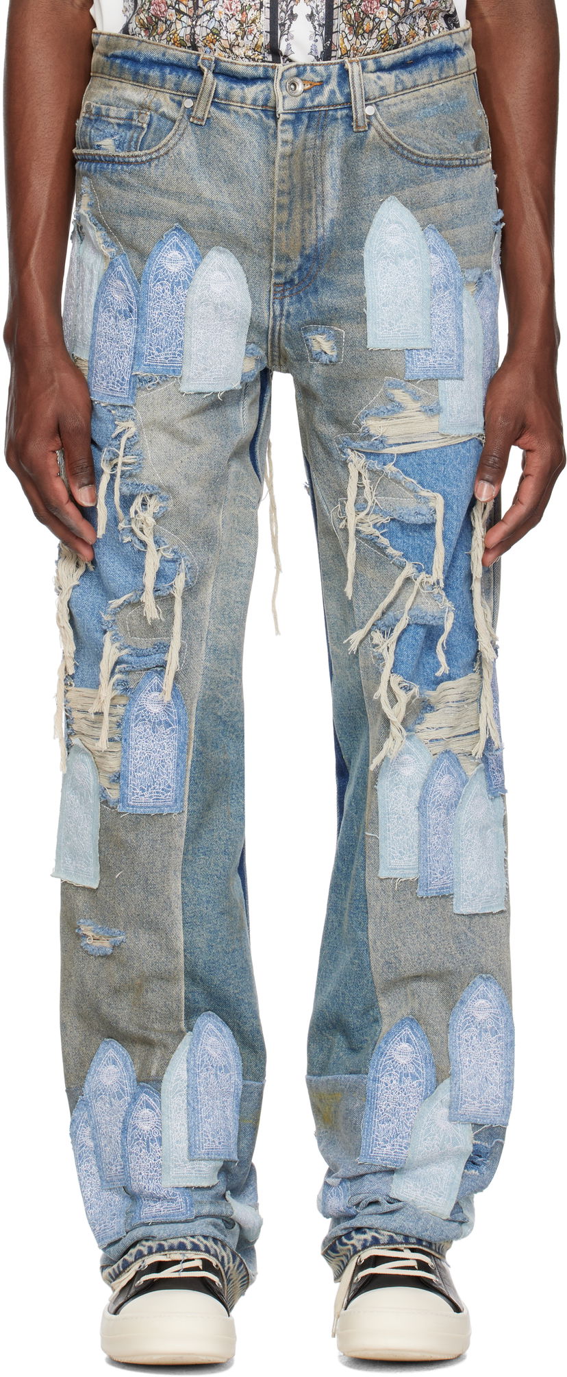 Jeans Who Decides War Who Decides War Patched Arch Repaired Blowout Jeans Sininen | 1120970009SS25