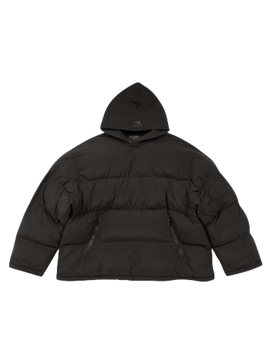 Puffer takki Balenciaga Sporty B Pull-Over Puffer Jacket Musta | 720156 TNO45 1000