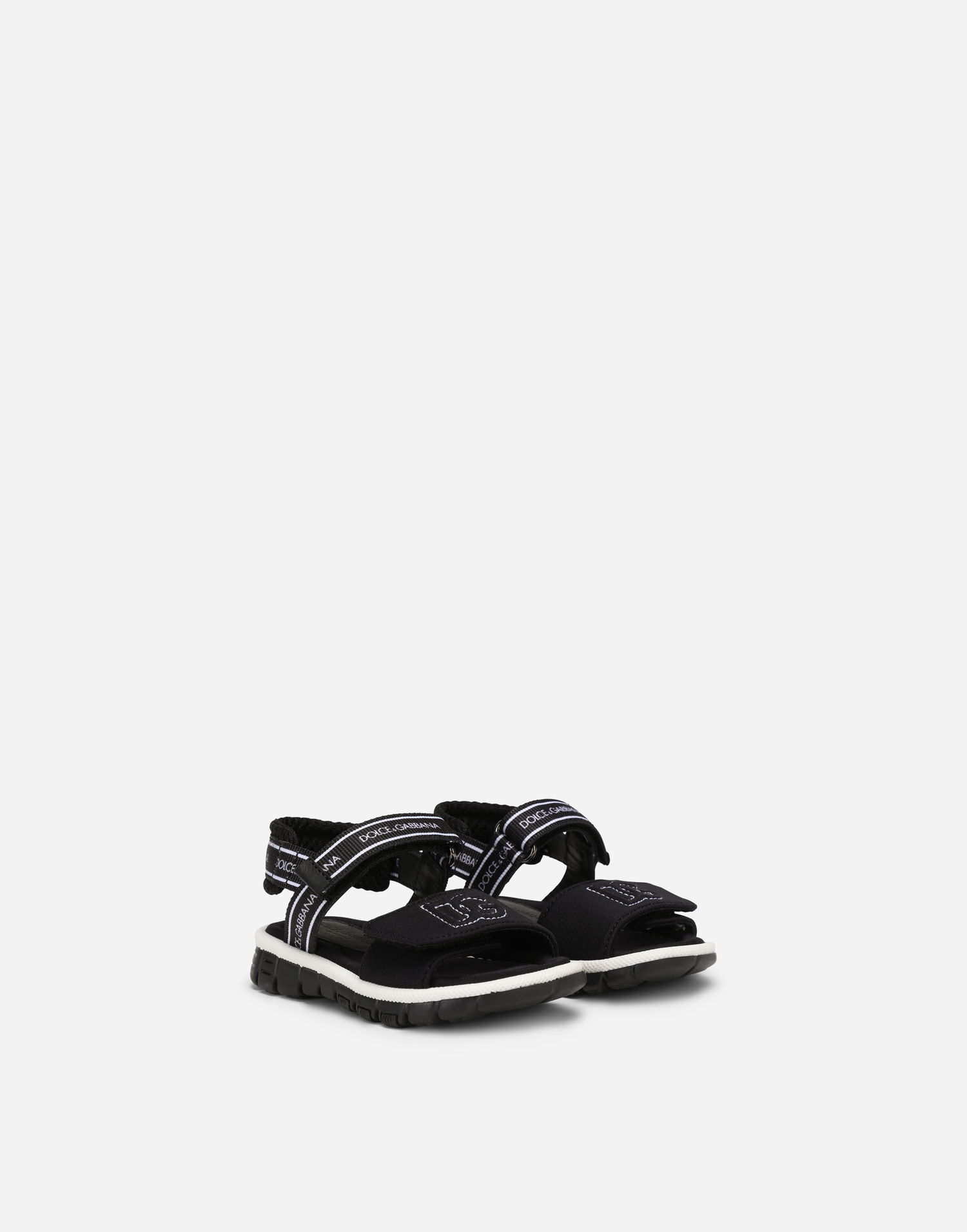 Tennarit ja kengät Dolce & Gabbana Technical Fabric Sandals With Dg Logo For First Steps (19-26) Musta | DL0068AY2338B939, 1