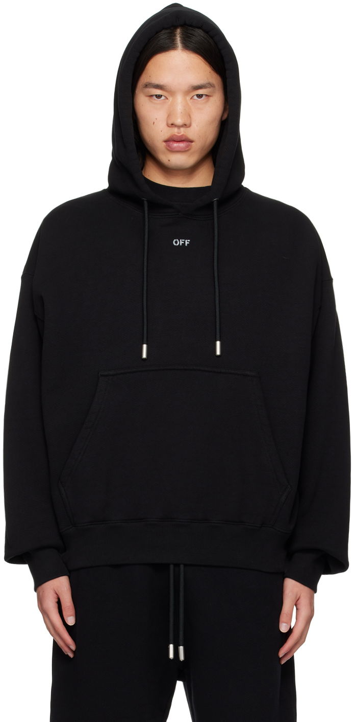 Huppari Off-White Black Off Stamp Skate Hoodie Musta | OMBB085C99FLE0101001