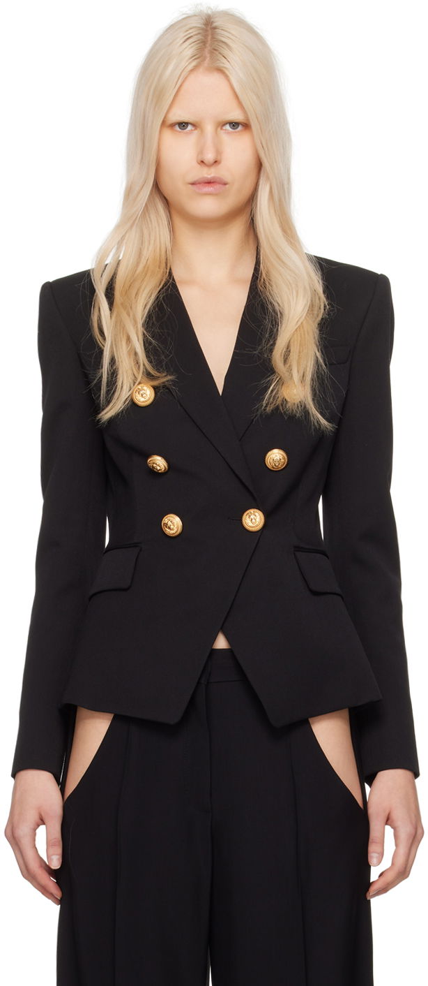 Takki Balmain Double-Breasted Blazer Musta | CF1SG008WB08