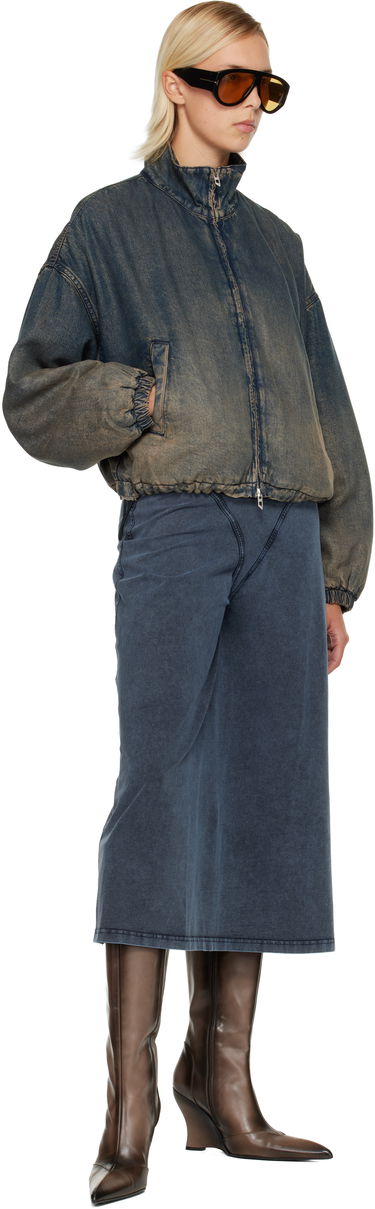 Hame Diesel O-Alline Washed V-Panel Midi Skirt Sininen | A18394 0KIBY, 3