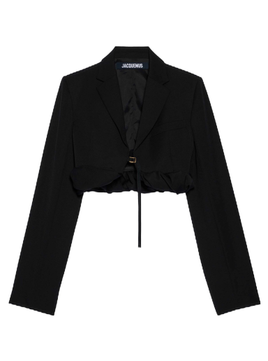 Crop top Jacquemus La Veste Croissant Musta | 233JA035-1333-990