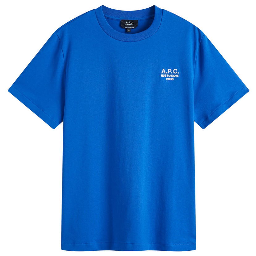 T-paita A.P.C. Men's Rue Madame Logo T-Shirt, Size Small Sininen | COHBU-M26388-IMA
