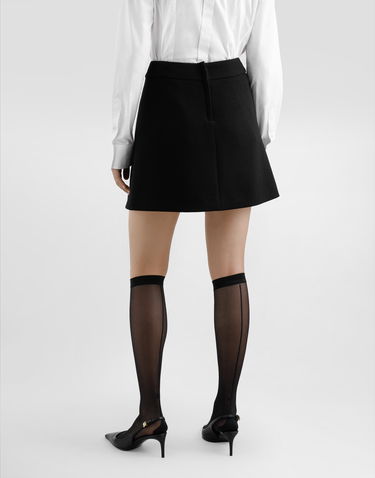 Hame Dolce & Gabbana Dolce & Gabbana A-Line Wool Crepe Miniskirt Musta | F4CYTTFU2TZN0000, 3