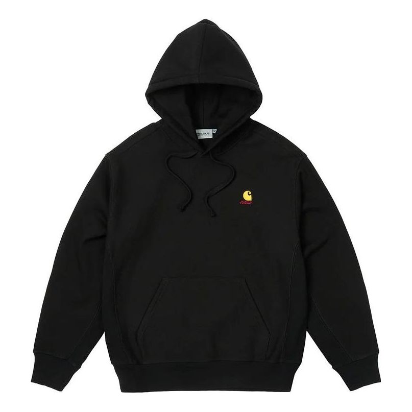 Huppari Palace Palace x  WIP Logo-Embroidered Cotton-Jersey Hoodie Musta | I033560-BLACK