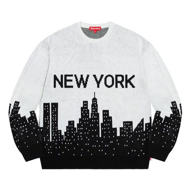 Villapaita Supreme Knit Skyline Cityscape  Sweater Valkoinen | SUP-SS20-048
