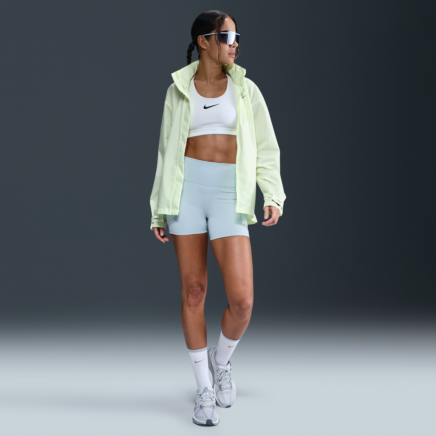 Tuulitakki Nike Swift High-Waisted 4" Running Shorts with Pockets Keltainen | HJ2258-440, 0