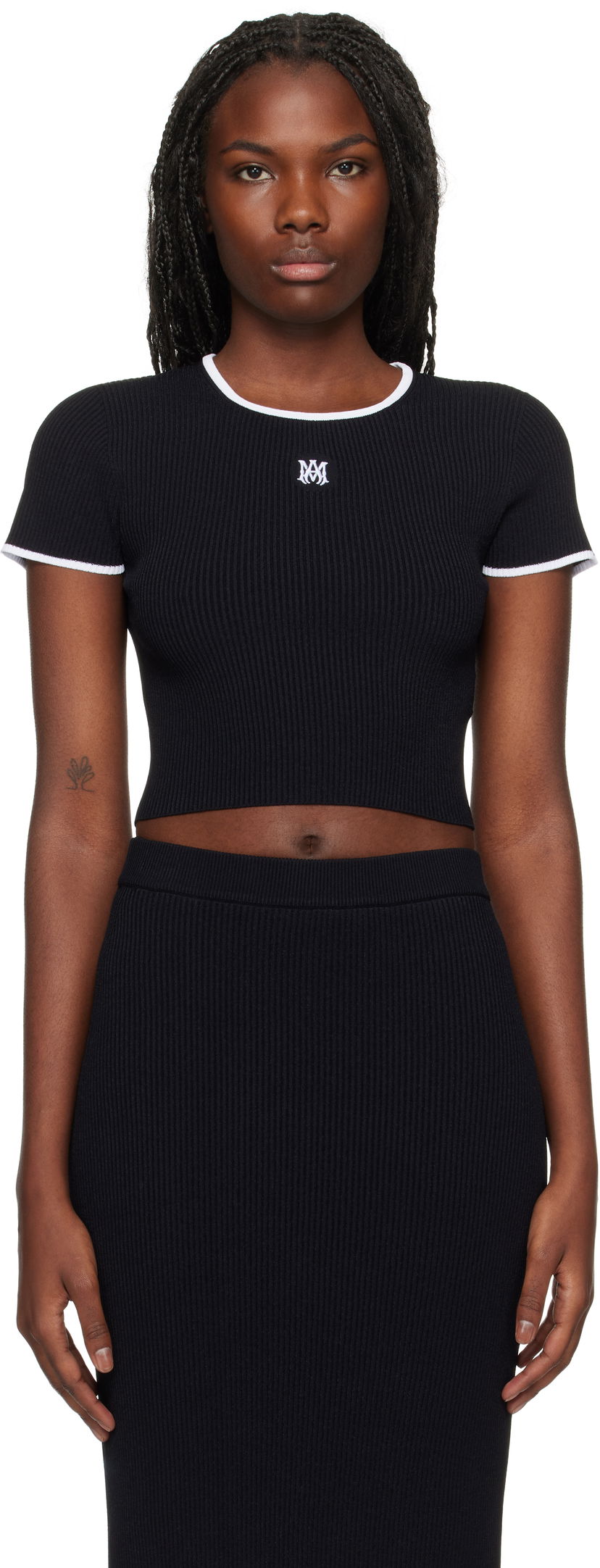 Crop top AMIRI Crop T-Shirt Musta | AWKNTE1008