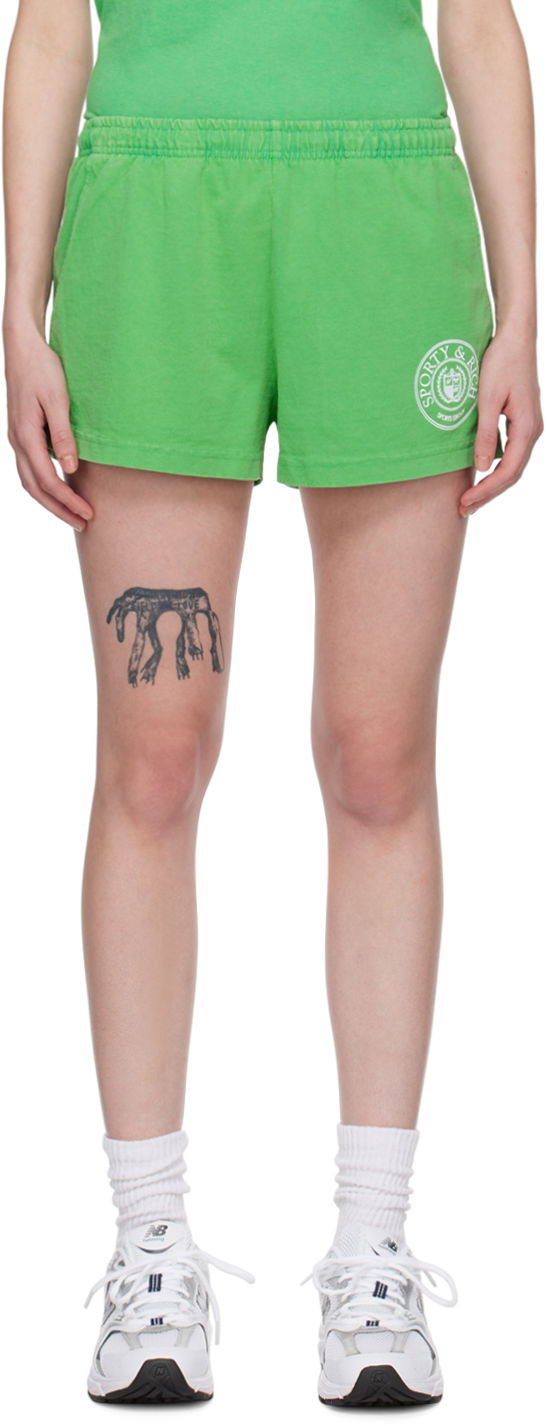Shortsit Sporty & Rich Connecticut Crest Shorts Vihreä | SHAW2314VE
