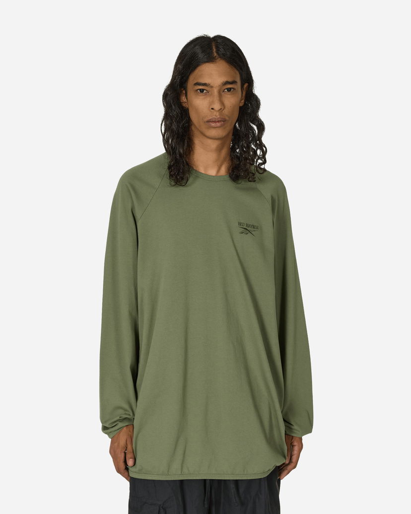 T-paita Reebok Hed Mayner Oversized Raglan Longsleeve T-Shirt Army Green Vihreä | RMAA00BC99JER0015500
