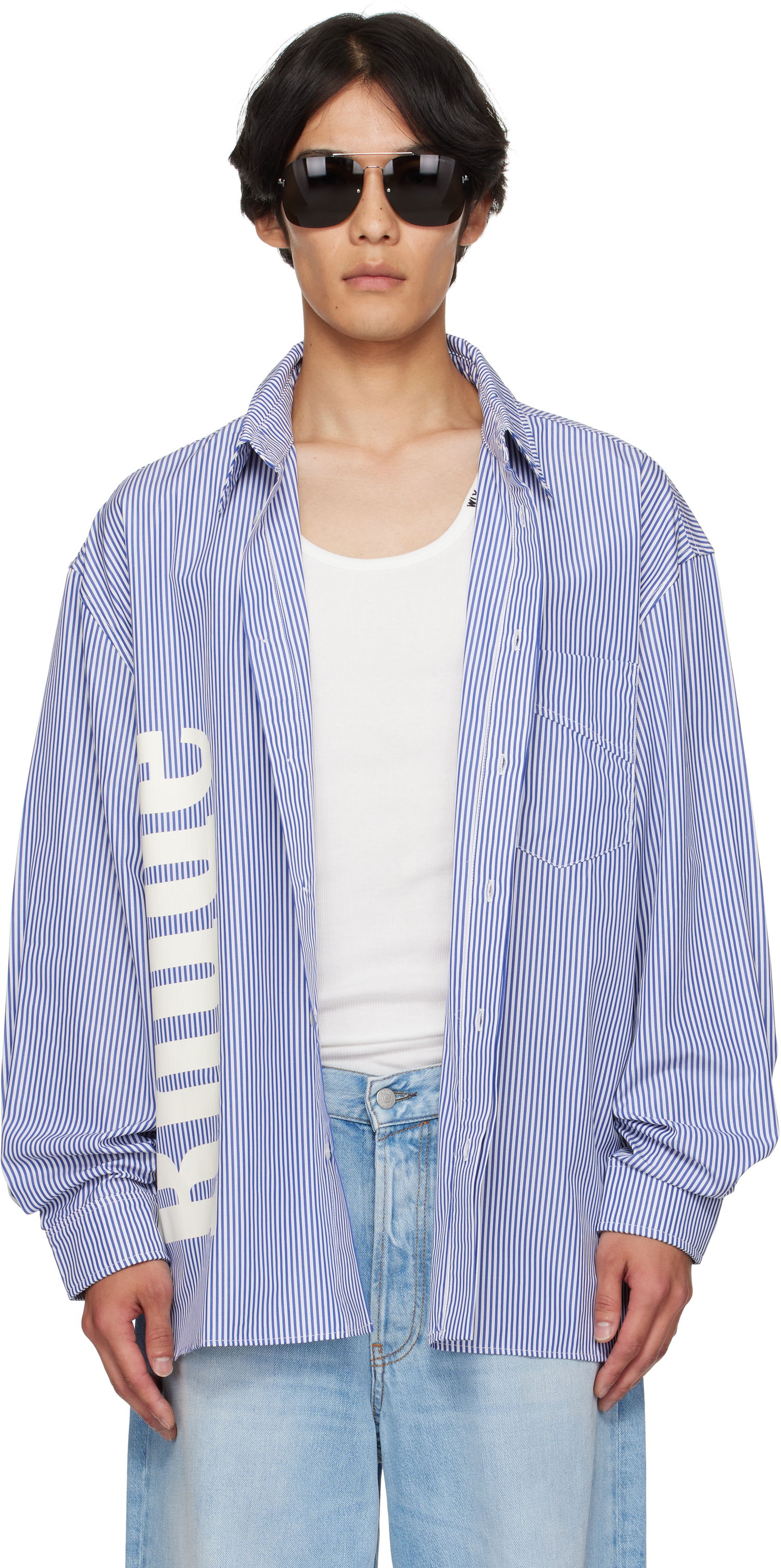 Paita Rhude Rhude Side Logo Long Sleeve Shirt Sininen | RHPF25SR10012, 0