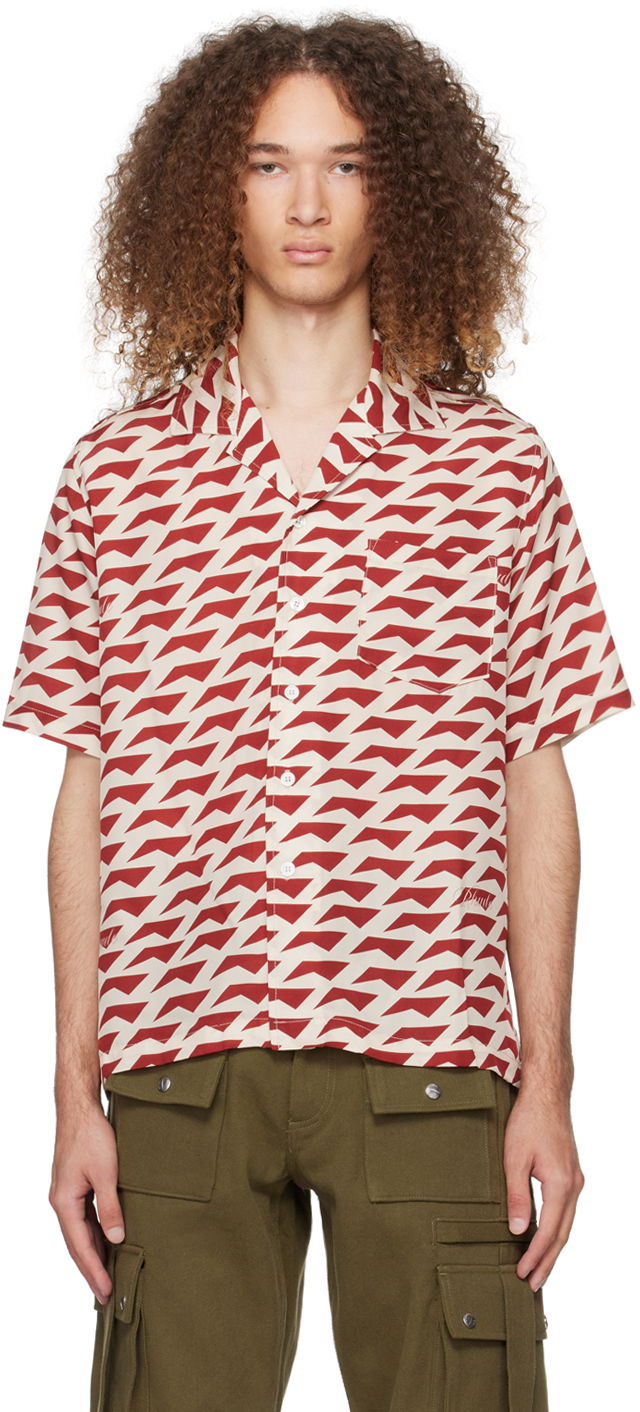 Paita Rhude Dolce Vita Shirt "Off-White & Burgundy" Beige | RHPS24SR07174307