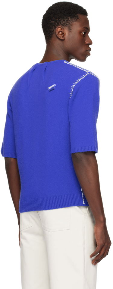 Villapaita ADER ERROR Short Sleeve Knit Cardigan Sininen | BN01SSKT0702BL, 2