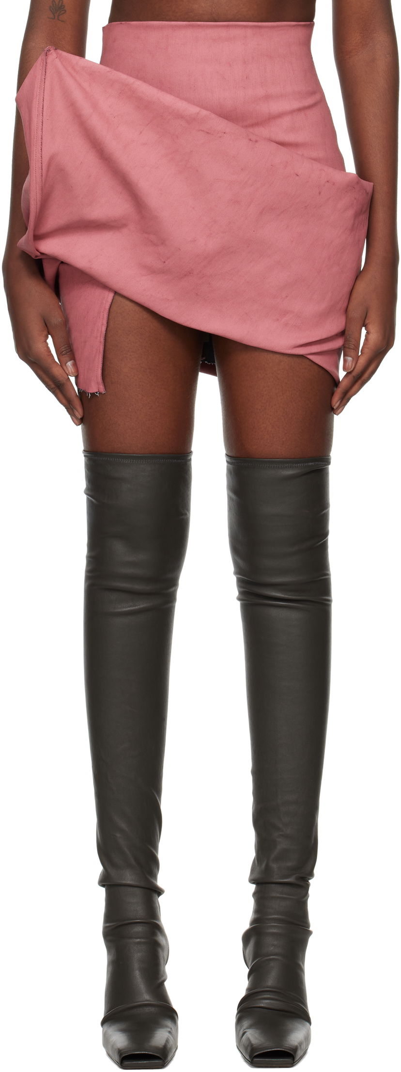 Hame Rick Owens Draped Mini Skirt Vaaleanpunainen | RO02D3384 SMT