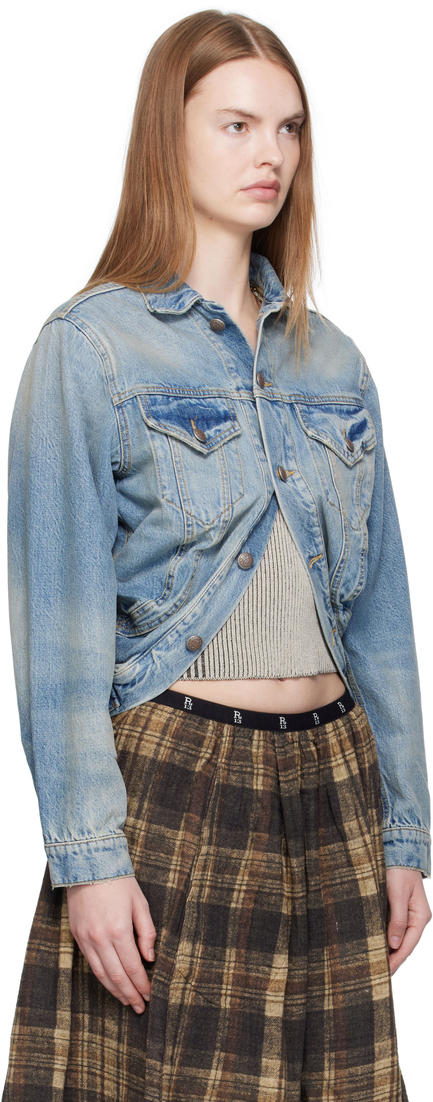 Takki R13 R13 Wrap Around Trucker Jacket Sininen | R13WD182-D343A, 1