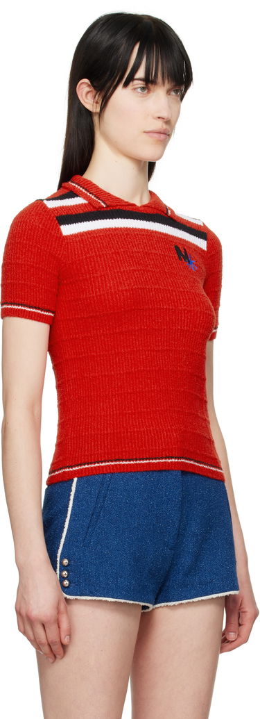 Poolopaita MSGM MSGM Embroidered Logo Polo Punainen | 3841MDM202 257289, 1