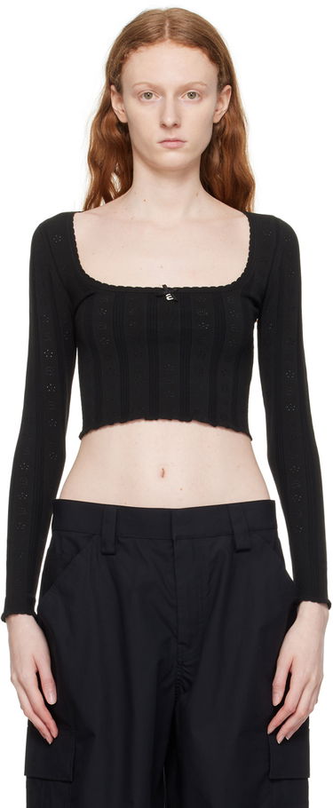 Villapaita Alexander Wang Alexander Wang.t Hardware Long Sleeve Cropped Top Musta | 4KC3231021, 0
