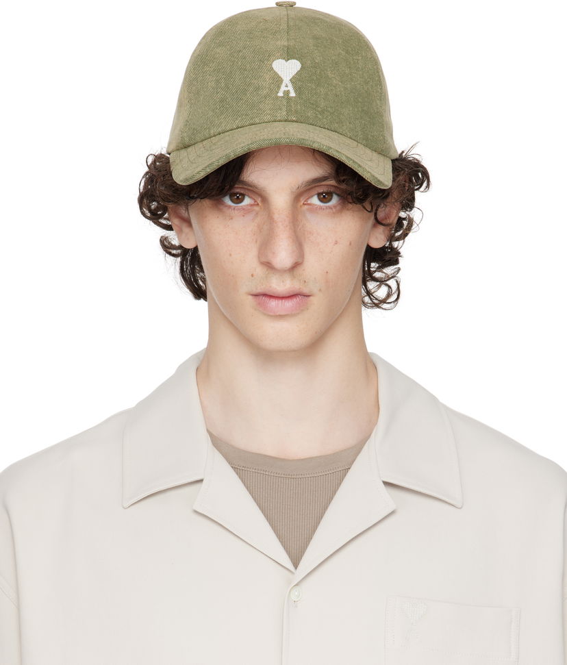Korkki AMI AMI Paris Ami de Coeur Cotton Cap Vihreä | UCP022.DE0064