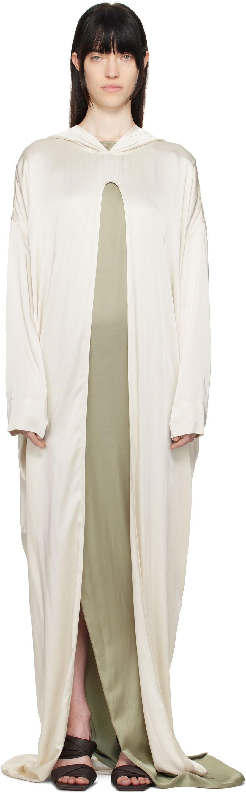 Mekko Rick Owens Rick Owens Hollywood Peter Cloak Maxi Dress Beige | RP01E7901 SCH