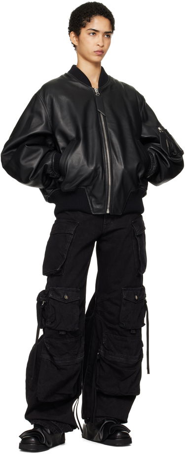 Bomber-takki The Attico The Attico Anja Leather Bomber Jacket Musta | 250WCB00004 LBT128AA, 3