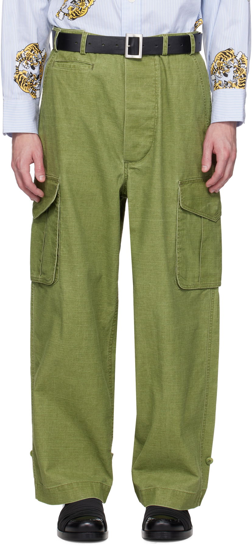 Cargo housut KENZO Kenzo Paris Adjustable Cargo Pants Vihreä | FF55PA2459GD