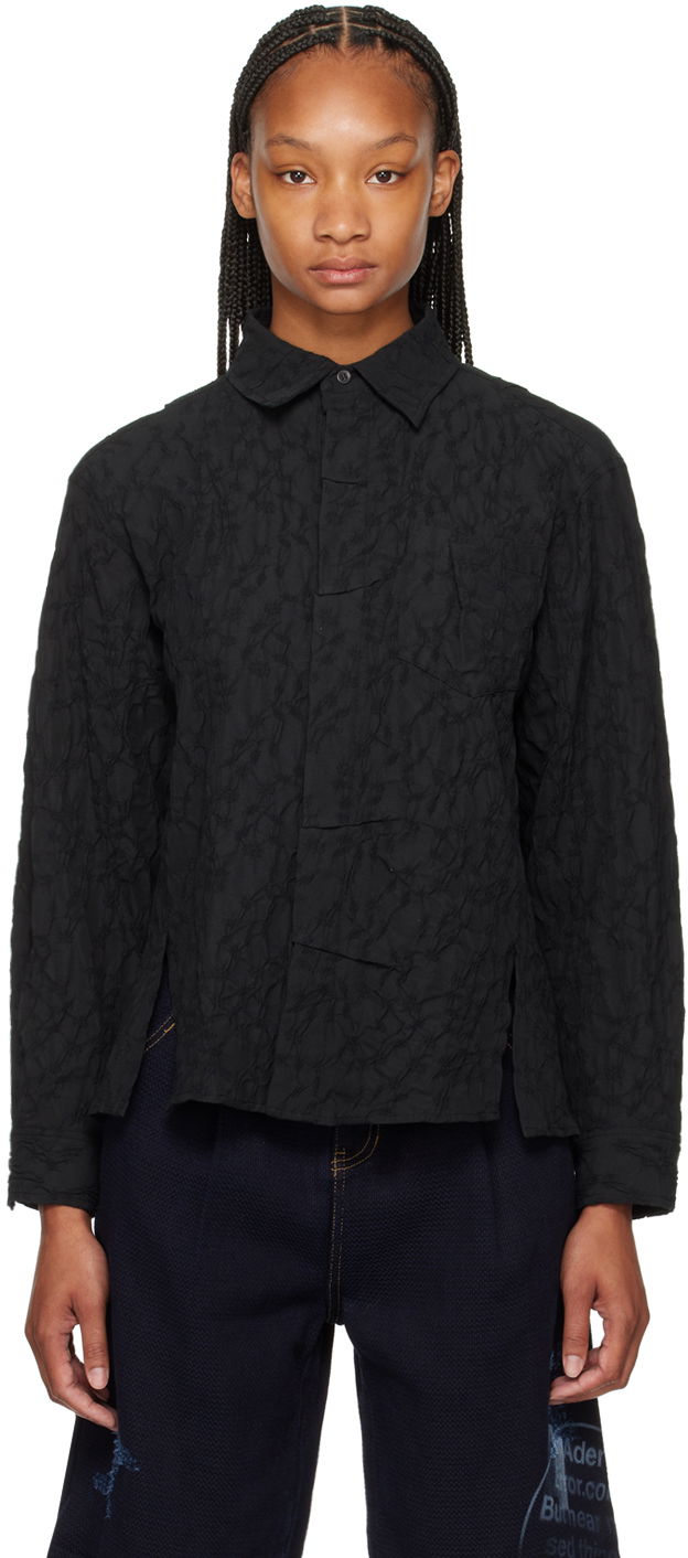 Paita ADER ERROR Flag Textured Shirt Musta | BN01SSSH0102BK
