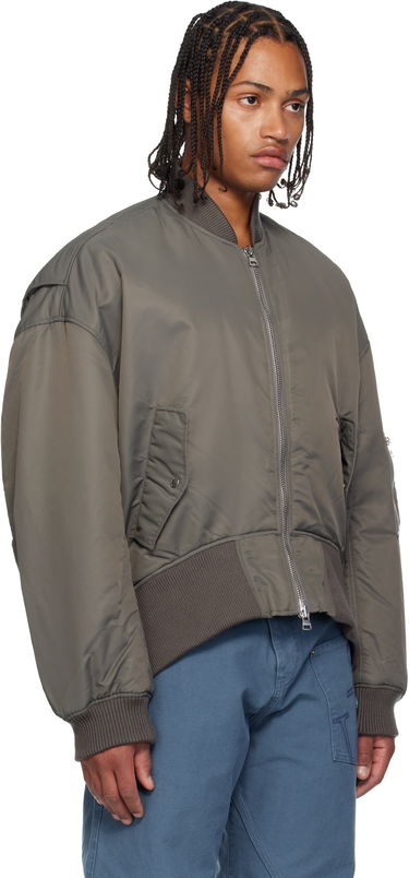 Bomber-takki JW Anderson JW Anderson Oversized Bomber Jacket with Curved Hem Vihreä | JK0357-PG1696, 4