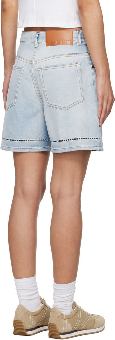 Shortsit MSGM MSGM Perforated Light Washed Denim Shorts Sininen | 3841MDB230X 257271, 2