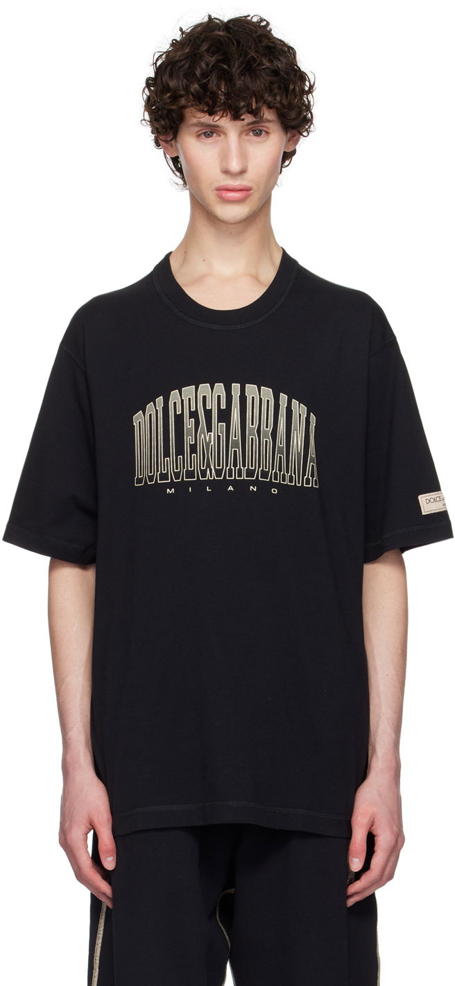 T-paita Dolce & Gabbana Dolce&Gabbana Logo Print T-Shirt Musta | G8PN9TG7NWT